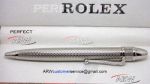 Perfect Replica Rolex Pen Carved Stainless Steel Ballpoint For Sale